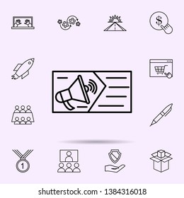 online advertising icon. Universal set of web mix for website design and development, app development