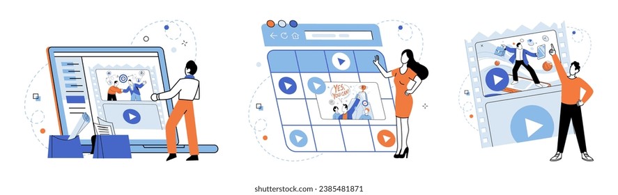 Online advertising vector illustration. Creative advertising techniques can capture attention online audiences and drive engagement Finance plays crucial role in determining economic viability online