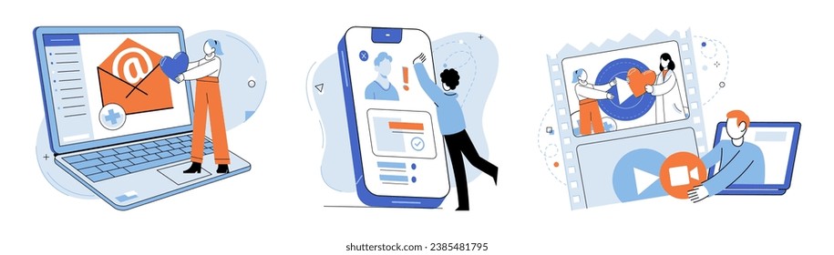 Online advertising vector illustration. The global reach online advertising allows businesses to expand their customer base beyond borders Optimization techniques help businesses refine their online