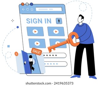 Online advertising vector illustration. Online networks provide vast cyberspace for businesses to connect with their target audience Generating innovative ideas is crucial for creating compelling