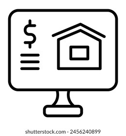 Online Advertising Vector Line Icon Design