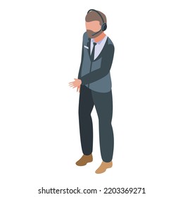 Online agent support icon. Isometric of online agent support vector icon for web design isolated on white background
