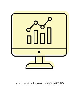 Online Analysis color shadow thinline icon , vector, pixel perfect, illustrator file 