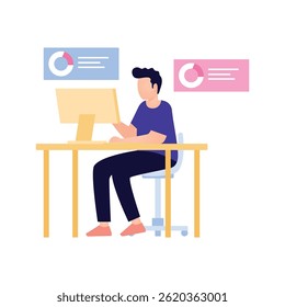 Ilustración vectorial de análisis en línea que puede modificarse o editarse fácilmente
