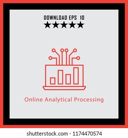 Online Analytical Processin  line icon