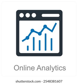 Online Analytics and analysis icon concept