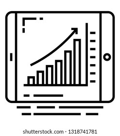 Online analytics line icon design 