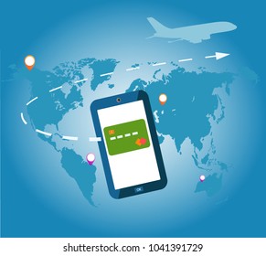 Online app for tickets order. Internation flights.using your smartphone to order air tickets