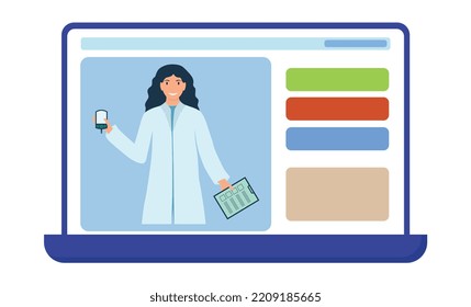 Online appointment with a doctor, Appointment with a doctor using a computer, Appointment for tests to check health