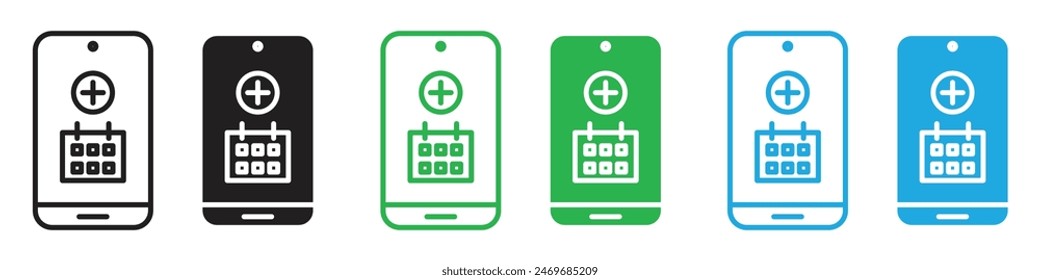 Online appointment icon line art vector