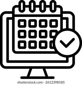 Online Appointment Icon Outline Vector Illustration