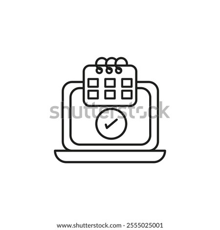 Online appointment icon Symbol mark in Outline style