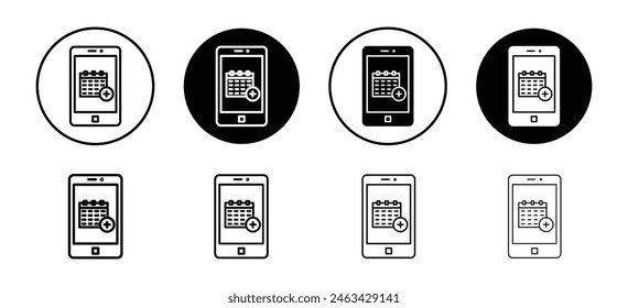 Online Termin über Smartphone Mobile App-Symbol. Agenda- oder Veranstaltungserinnerungskalendersymbol.