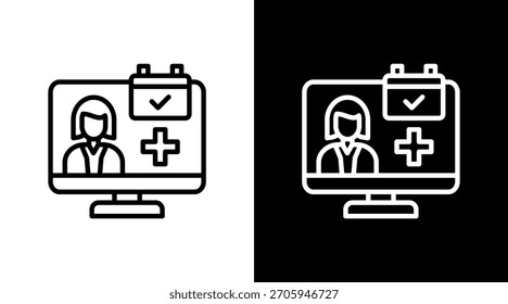 Online-Termin weißes Symbol Set Design