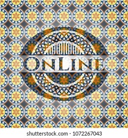 Online arabesque emblem background. arabic decoration.