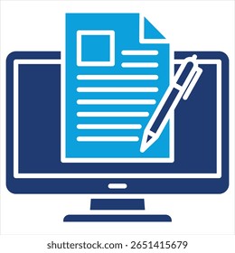 Ilustração Online do Vetor de Ícone Azul Plano
