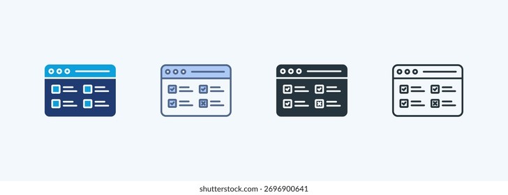 Online Assessment Multiple Style Icon Collection