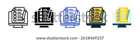 Online Assignment Icon Collection With Multiple Styles