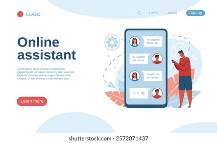 Online assistant engaging in technical support while chatting with a customer on a mobile phone app, focusing on troubleshooting and effective problem solving solutions