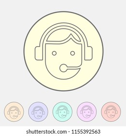 Online assistant icon flat web sign symbol logo label