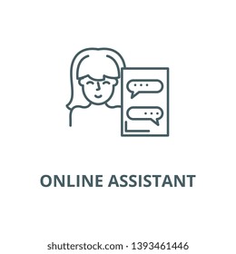 Online assistant vector line icon, linear concept, outline sign, symbol