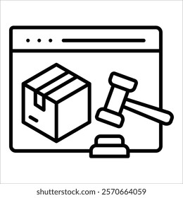 Online Auction Icon Element For Design
