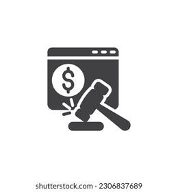 Online auction icon representing bidding for products. Utilize this online auction icon to highlight competitive shopping options on your ecommerce site.