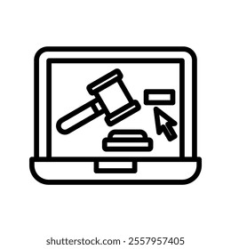 online auction Vector Lineal Icon on white background.