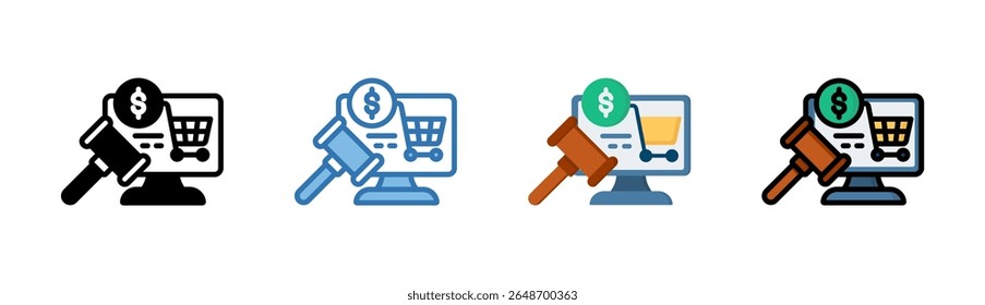 Elemento Ícone De Leilões On-Line Para Design