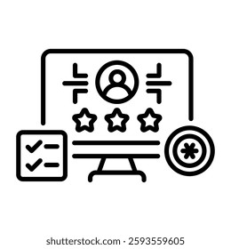 Online audience engagement system, linear style icon 