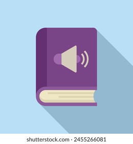 Online audiobook store icon flat vector. Media literature. App learning