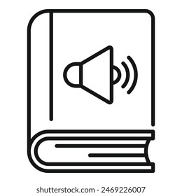 Online audiobook store icon outline vector. Media literature. App learning