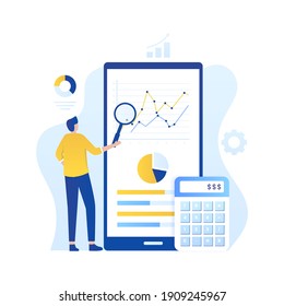 Online audit illustration concept. Illustration for websites, landing pages, mobile applications, posters and banners