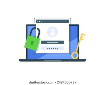 Online authentication concept,Strong password for cyber security, high protection and safety for login account, secure data privacy