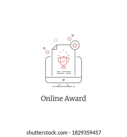 online award concept vector line art icon design