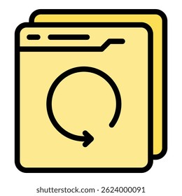 Online backup icon. Outline Online backup vector icon for web design isolated on white background color flat