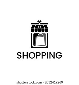 Online bag shop logo vector. Creative and modern