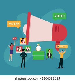 Online balloting, making choice democracy 2d vector illustration concept for banner, website, illustration, landing page, flyer, etc.