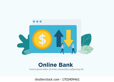 online bank account concept illustration concept for web landing page template, banner, and presentation