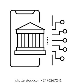 online bank line icon vector. online bank sign. isolated contour symbol black illustration