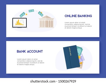 Online banking and bank account opening concept. Internet banking, online purchasing and transaction, electronic funds transfers.