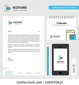 Online banking Business Letterhead, Calendar 2019 and Mobile app design vector template