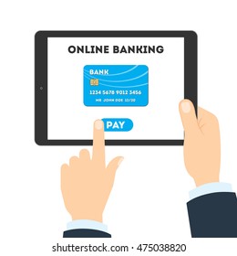Online banking concept. Checking balance, sending money and making payments. Tracking savings.