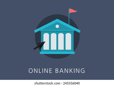 online banking concept flat icon