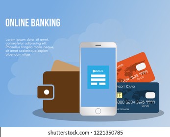 Concepto de banca en línea. Listo para usar vector. Adecuado para fondo, papel pintado, página de inicio, web, banner y otros trabajos creativos.