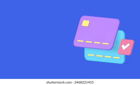 Online banking e money transfer between credit debit card success transaction 3d icon realistic vector illustration. Internet financial management account payment complete wireless digital technology