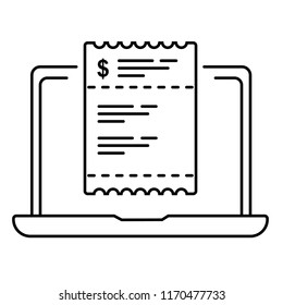 Online Banking. Finance operations. Vector flat outline icon illustration isolated on white background.