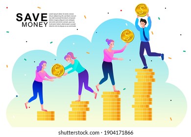 Online banking, financial consulting, savings, business investment. the company is engaged in the joint construction and the cultivation of cash profits, career growth to success Modern vector.