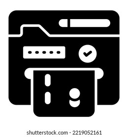 online banking, Financial transaction, Online payment, banking operations, Premium quality vector illustration concept. Glyph icon symbol.