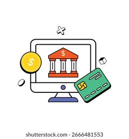Online Banking  Flat illustration. EPS 10 File